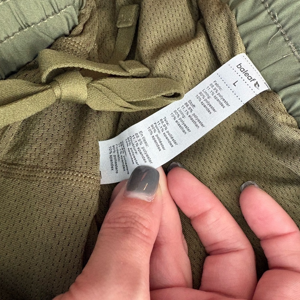 Baleaf Men’s Olive Green Athletic Shorts Size L | UPF 50+ | NWT - Picture 7 of 7